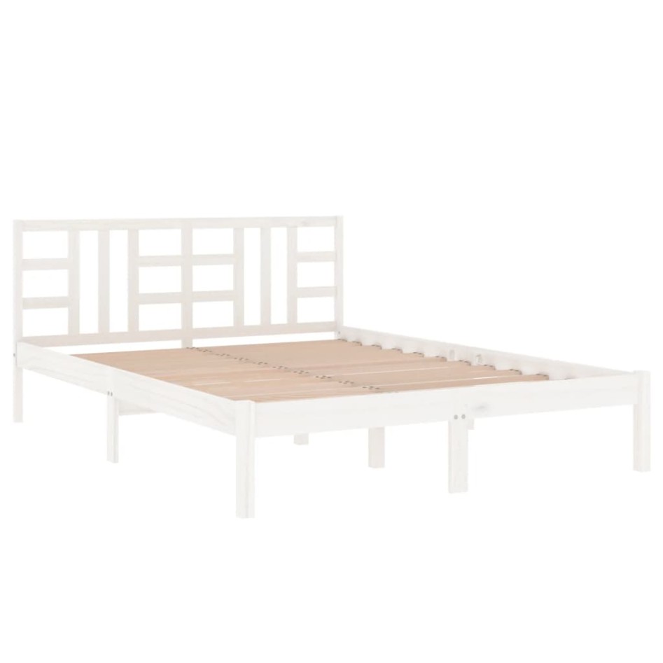 Estructura de cama de madera maciza de pino blanca 120x200