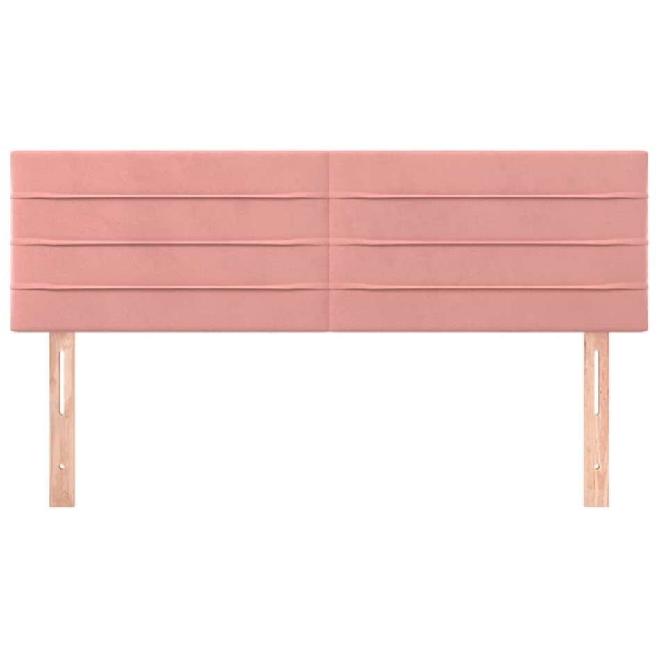 Cabeceros 2 unidades terciopelo rosa 72x5x78/88