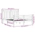 Estructura de cama de madera maciza de pino blanca 160x200