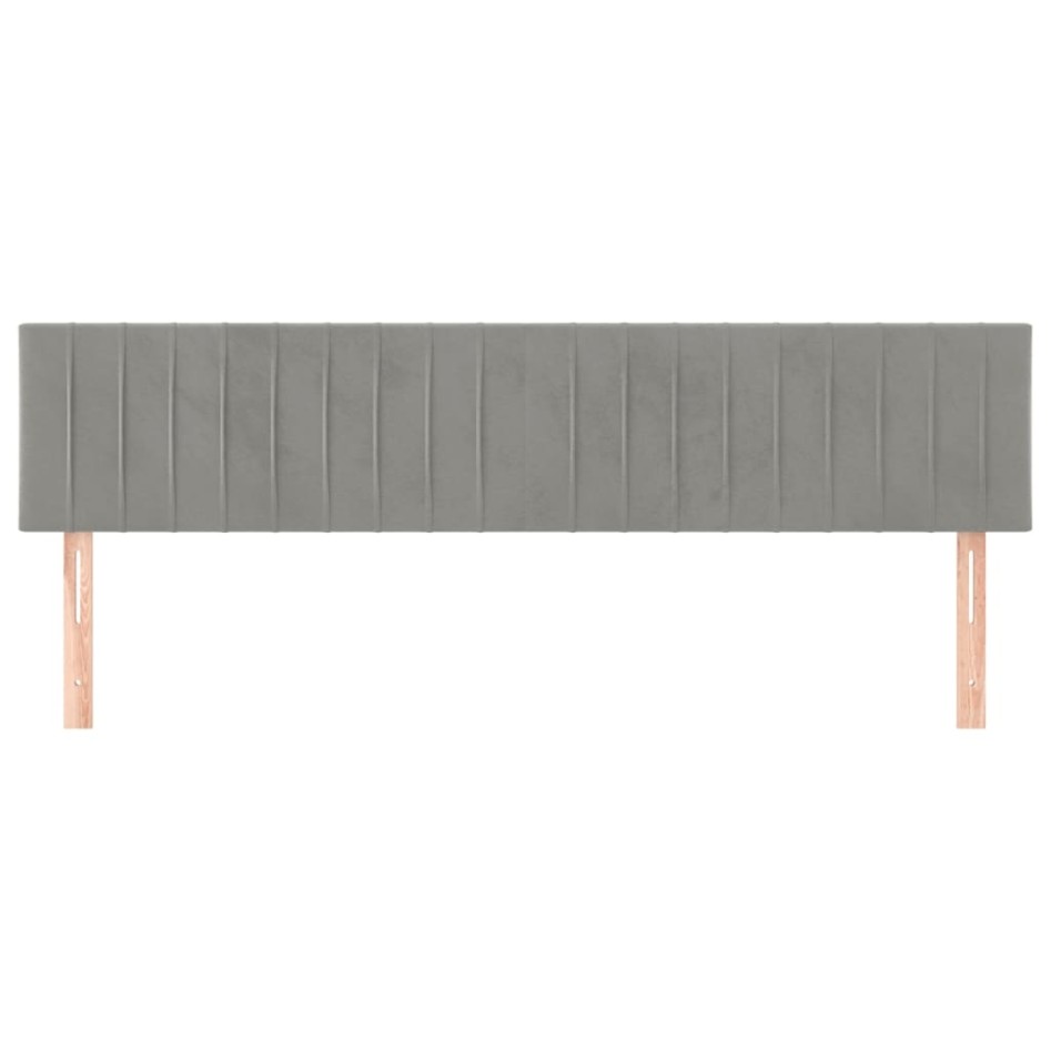 Cabeceros 2 unidades de terciopelo gris claro 80x5x78/88