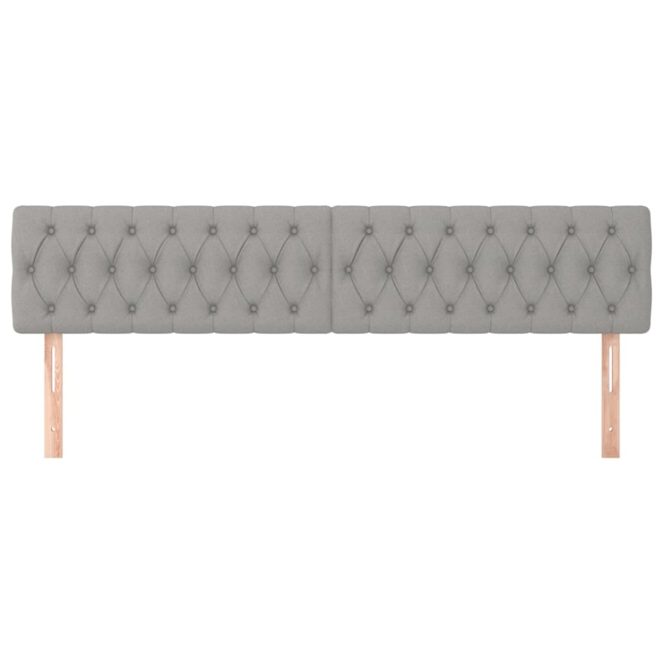 Cabeceros 2 unidades de tela gris claro 100x7x78/88