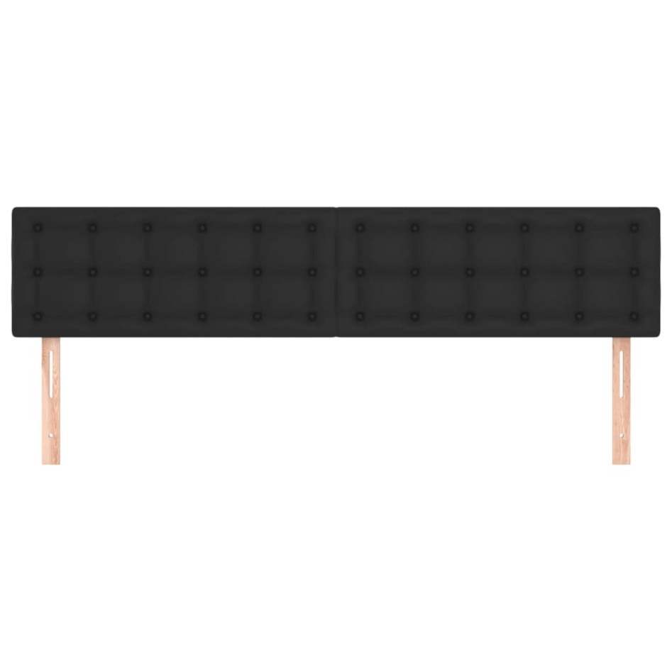 Cabeceros 2 unidades de cuero sintético negro 80x5x78/88