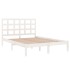 Estructura de cama doble pequeña madera maciza blanca