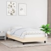 Estructura de cama sin colchón tela crema 90x200 cm