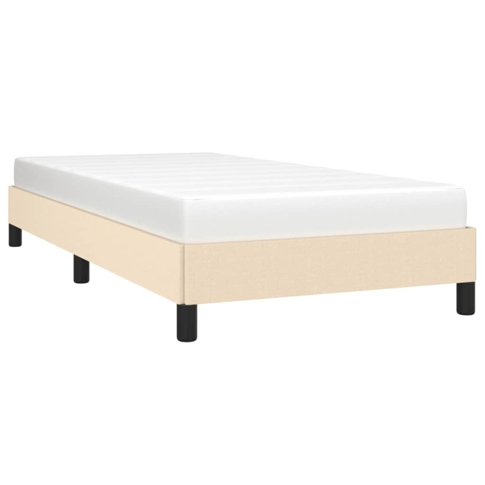 Estructura de cama sin colchón tela crema 90x200