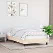Estructura de cama sin colchón tela crema 90x190 cm