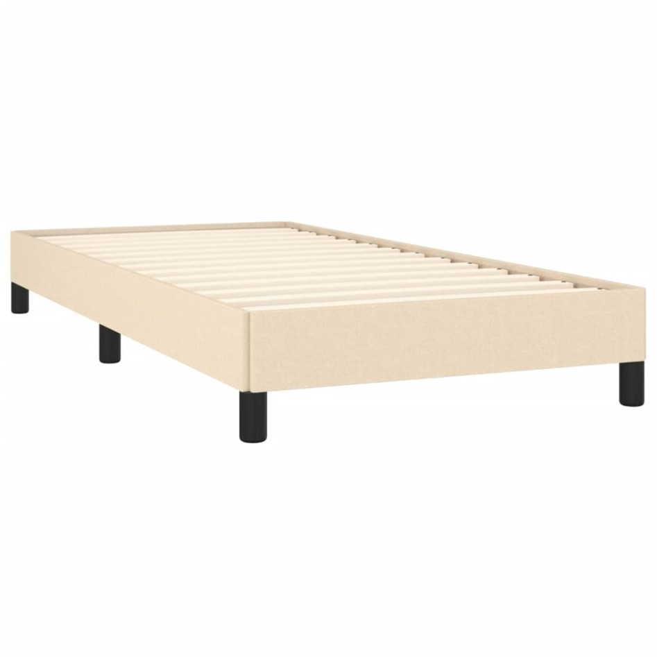Estructura de cama sin colchón tela crema 90x190