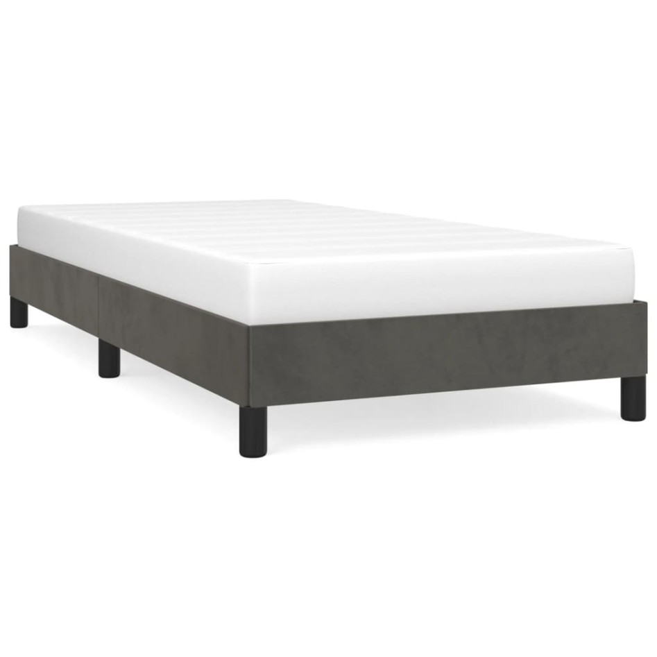 Estructura de cama sin colchón terciopelo gris oscuro 80x200