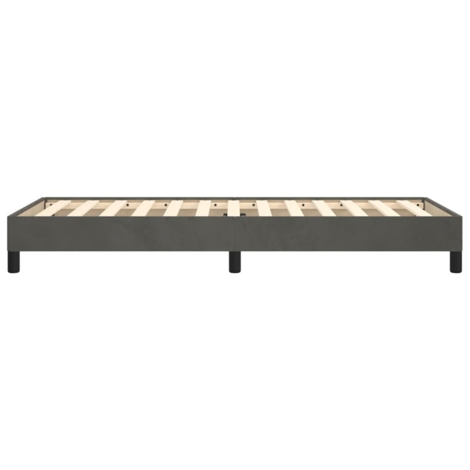 Estructura de cama sin colchón terciopelo gris oscuro 80x200
