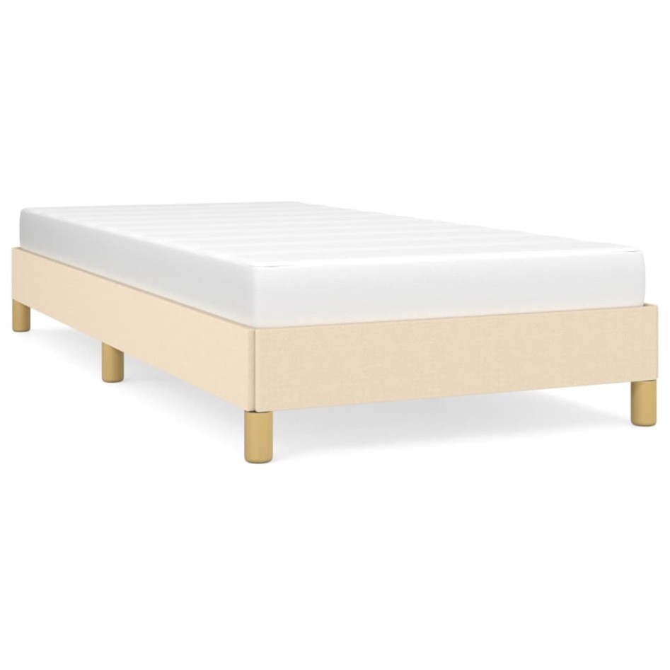 Estructura de cama sin colchón tela crema 80x200