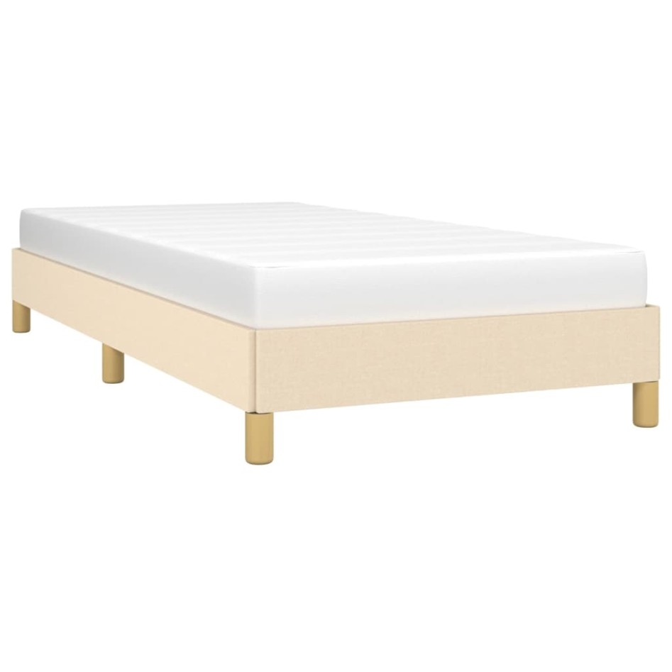 Estructura de cama sin colchón tela crema 80x200