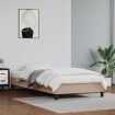 Estructura cama sin colchón cuero sintético capuchino 80x200 cm