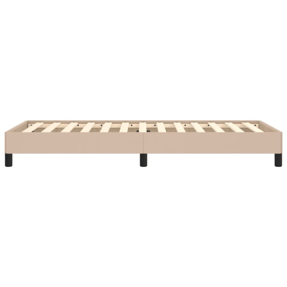Estructura cama sin colchón cuero sintético capuchino 80x200