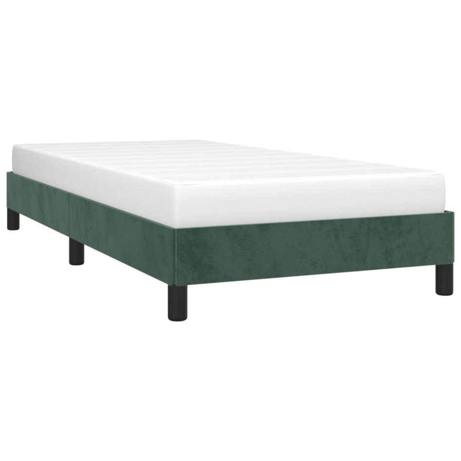 Estructura de cama sin colchón terciopelo verde oscuro