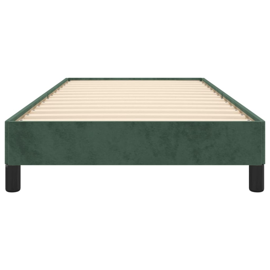 Estructura de cama sin colchón terciopelo verde oscuro