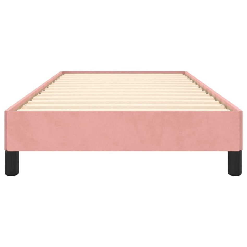Estructura de cama sin colchón terciopelo rosa 90x200
