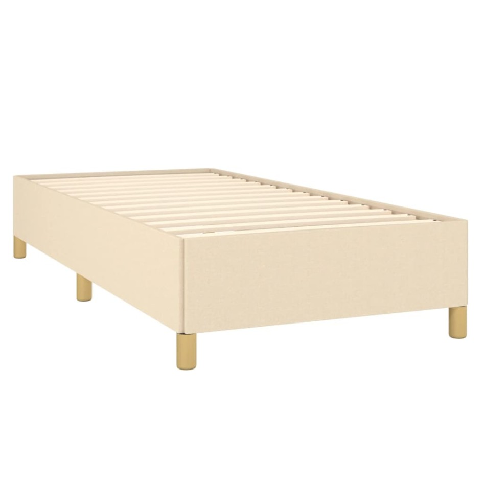 Estructura de cama sin colchón tela crema 90x190