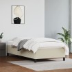 Estructura de cama sin colchón cuero sintético crema 90x200 cm