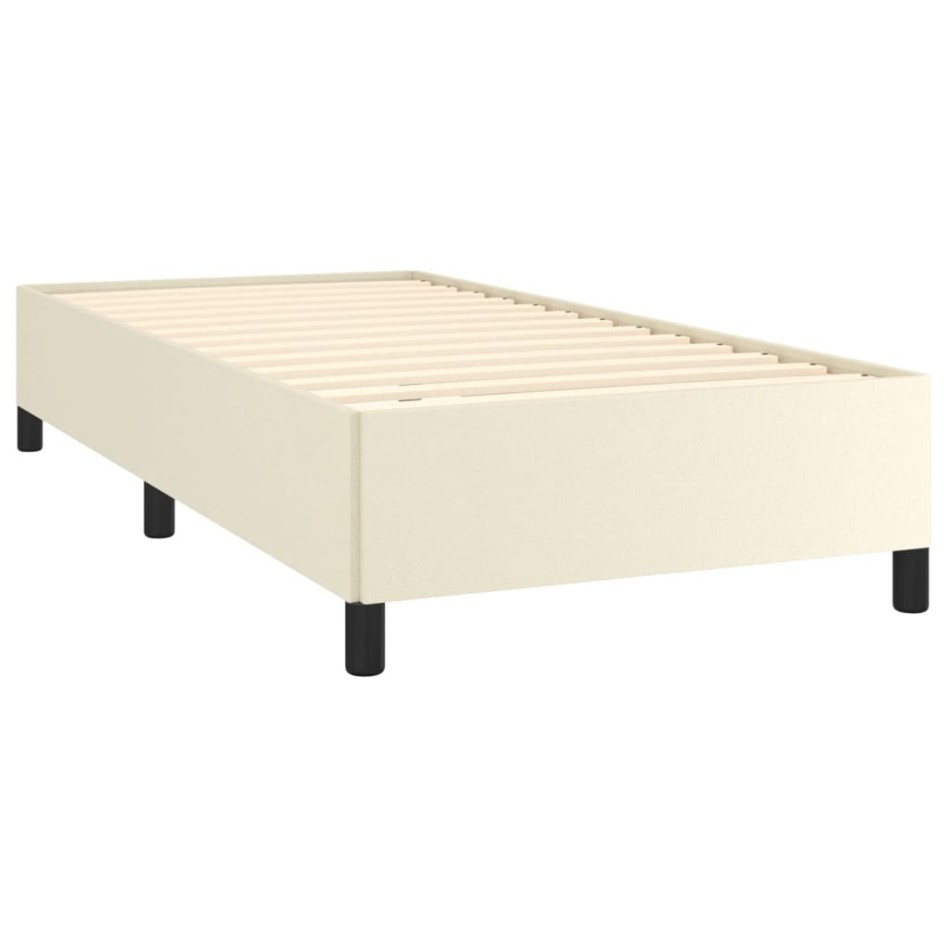 Estructura de cama sin colchón cuero sintético crema 90x200