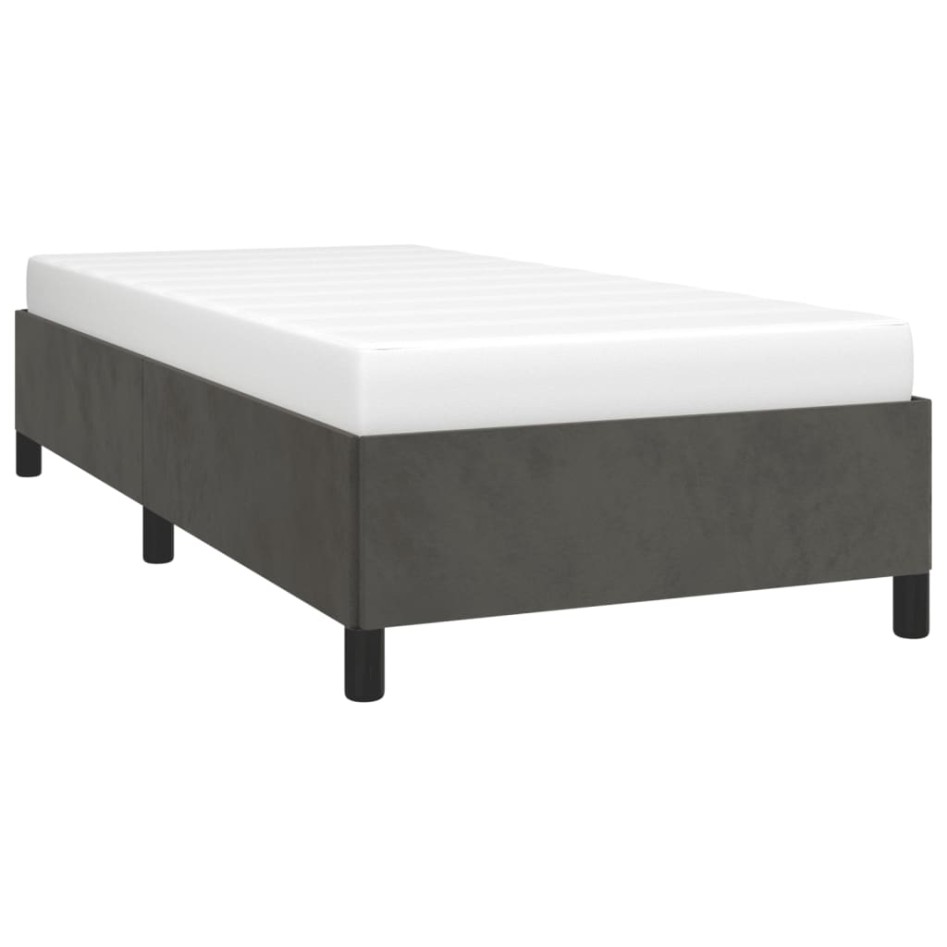 Estructura de cama sin colchón terciopelo gris oscuro 90x190