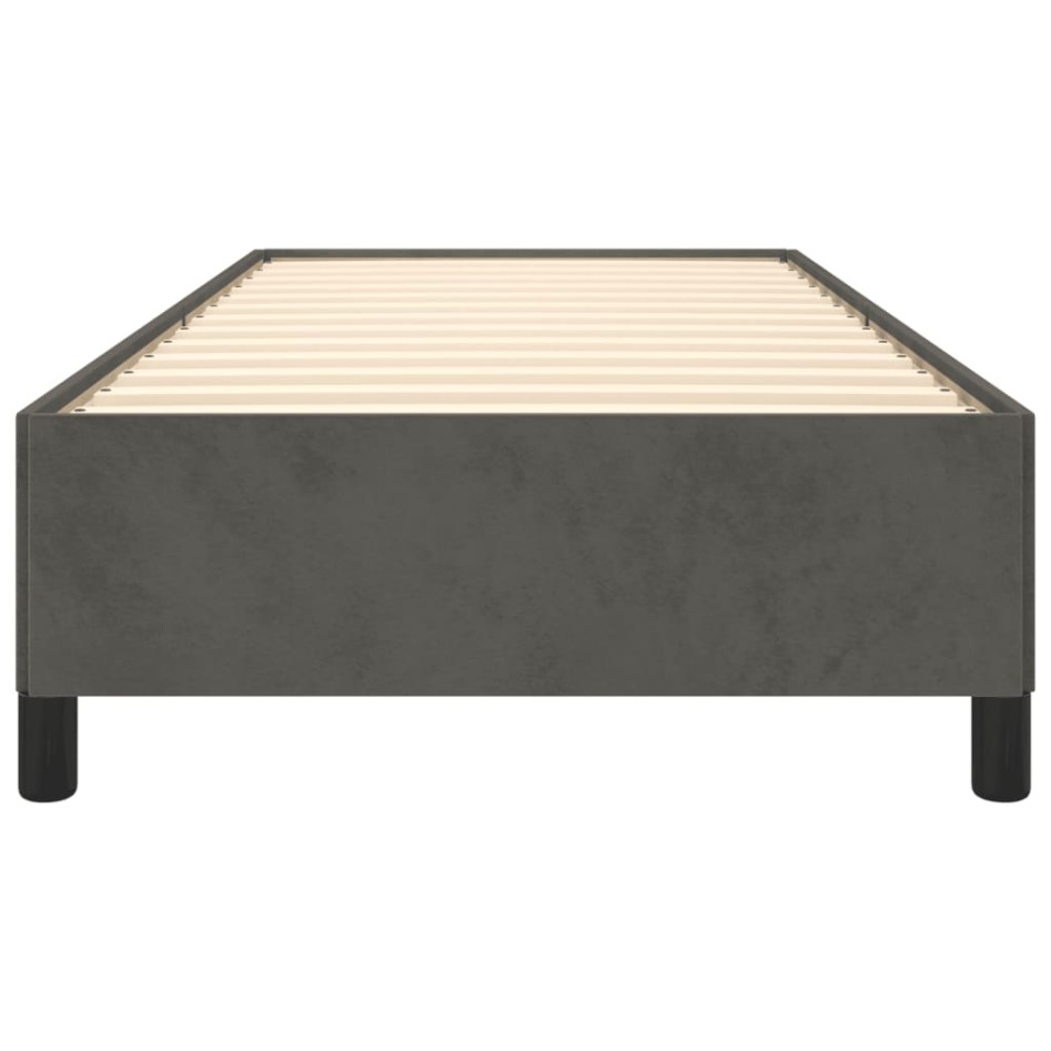 Estructura de cama sin colchón terciopelo gris oscuro 90x190