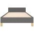 Estructura de cama sin colchón tela gris oscuro 90x200