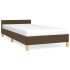 Estructura de cama sin colchón tela marrón oscuro 90x190