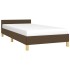 Estructura de cama sin colchón tela marrón oscuro 90x190