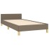 Estructura de cama con cabecero sin colchón tela taupe