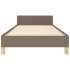 Estructura de cama con cabecero sin colchón tela taupe