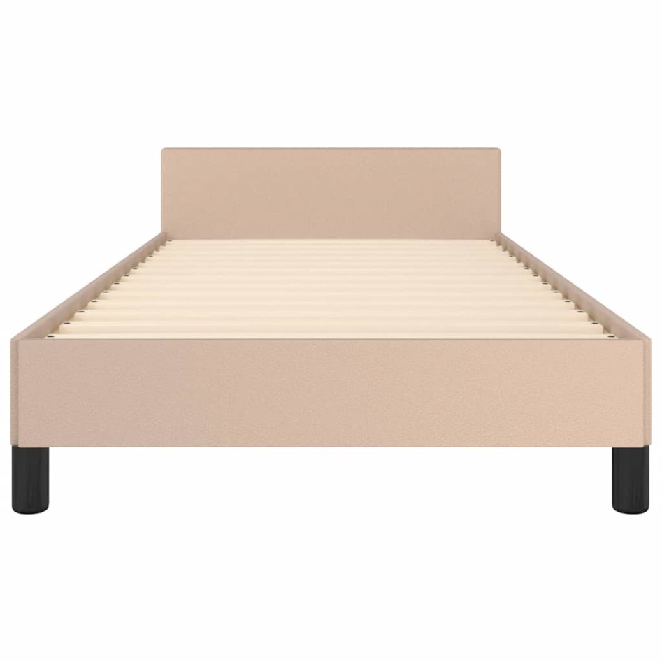Estructura de cama con cabecero sin colchón capuchino 90x200