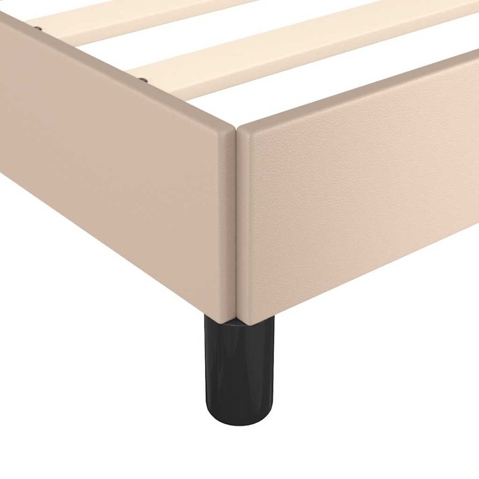 Estructura de cama con cabecero sin colchón capuchino 90x200