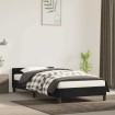 Cama con cabecero sin colchón terciopelo negro 90x190 cm