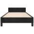 Cama con cabecero sin colchón terciopelo negro 90x190