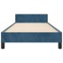 Estructura de cama sin colchón terciopelo azul oscuro 90x190