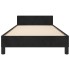 Cama con cabecero sin colchón terciopelo negro 80x200