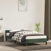 Estructura cama sin colchón terciopelo verde oscuro 100x200 cm