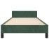 Estructura cama sin colchón terciopelo verde oscuro 100x200