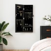 Espejo con joyero de pared negro 30x8,5x90 cm
