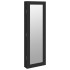 Espejo con joyero de pared negro 30x8,5x90