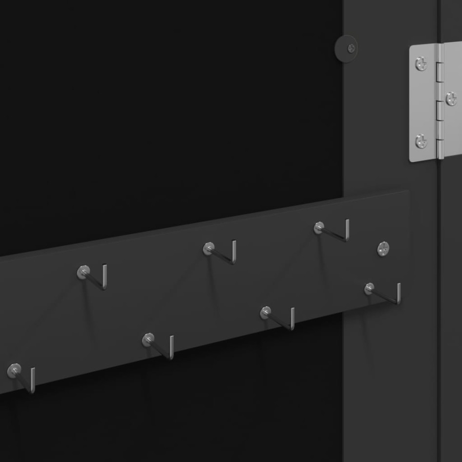 Espejo con joyero de pared negro 30x8,5x90