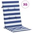 Cojines de silla de respaldo alto 6 uds tela rayas