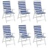 Cojines de silla de respaldo alto 6 uds tela rayas