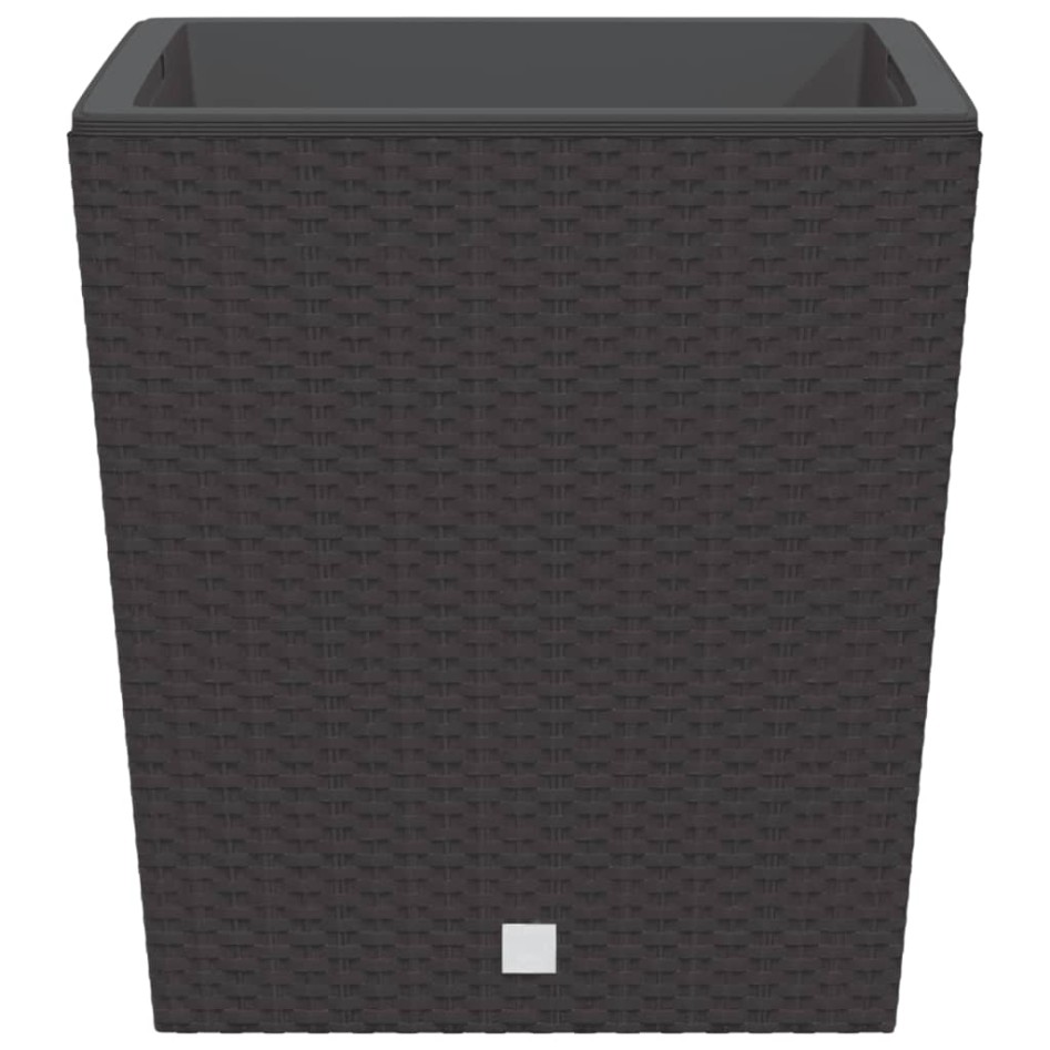 Macetero con interior extraíble PP ratán marrón 37/64