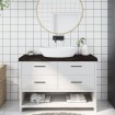 Encimera de baño madera tratada marrón oscuro 120x40x(2-6) cm
