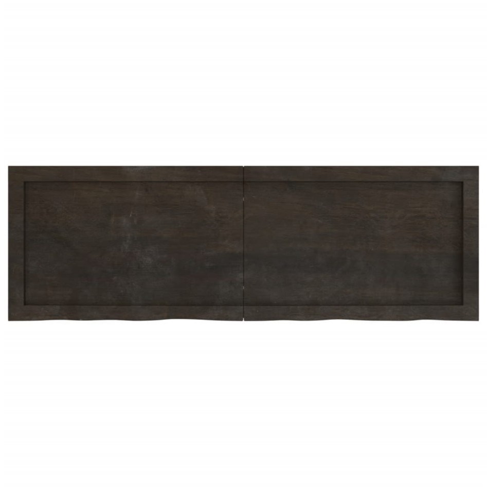 Encimera de baño madera tratada marrón oscuro 120x40x(2-6)