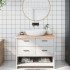Encimera de baño madera maciza sin tratar 100x50x2