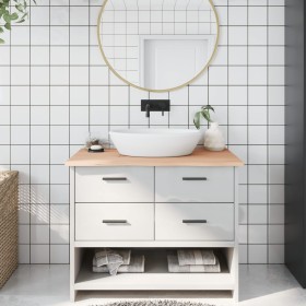 Encimera de baño madera maciza sin tratar 100x50x2