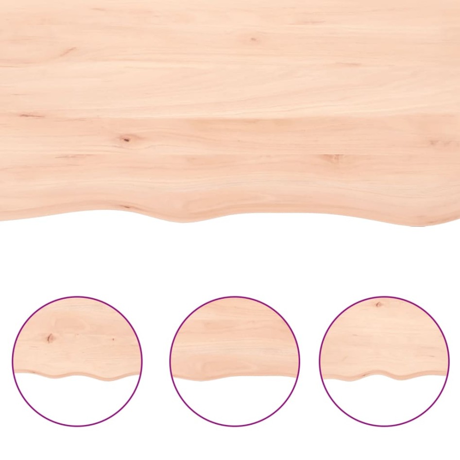 Encimera de baño madera maciza sin tratar 100x50x2