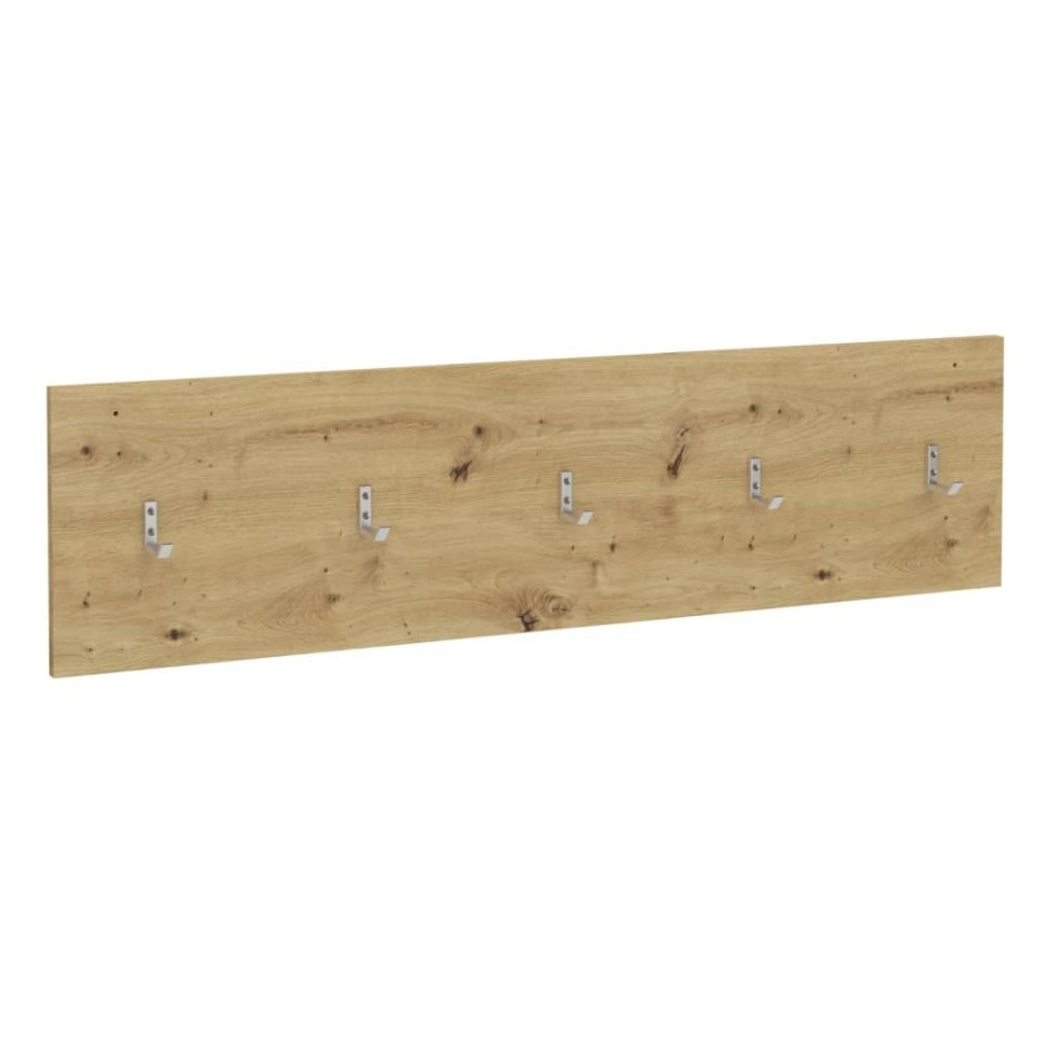 FMD Perchero de pared roble artesanal 108,9x1,5x28,1